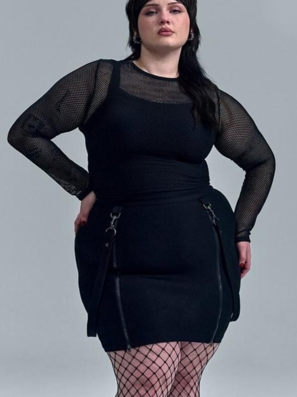 torrid nightfall Black Mini Skirt with Zippers and Straps